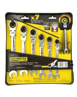 Set de Llaves Combinadas con Criquet Flexible - 7 Piezas - Crossmaster