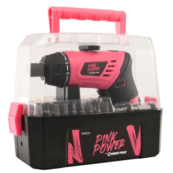 Atornillador Batería Recargable Reversible con 50 piezas Pink Power by Dowen Pagio