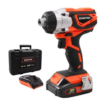 Atornillador de Impacto a Batería recargable Reversible Encastre Hexagonal 1/4 FLEX ONE 18V Li-ion Dowen Pagio