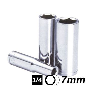 Bocallave Hexagonal Larga encastre 1/4 7mm Crossmaster