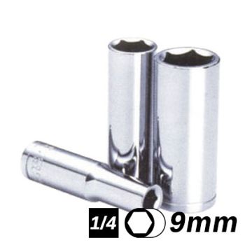 Bocallave Hexagonal Larga encastre 1/4 9mm Crossmaster