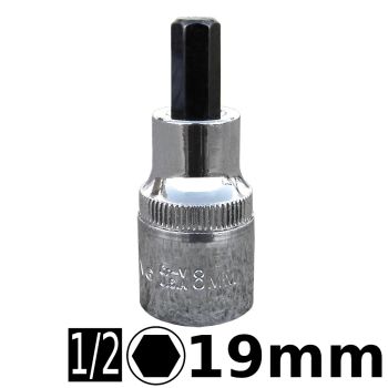 Bocallave punta hexagonal encastre 1/2 19mm Crossmaster