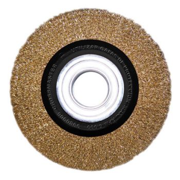 Cepillo Circular de Alambre Rizado Bronceado de 200mm - Crossmaster