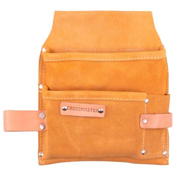 Porta Herramientas de Cuero de Descarne Gamuzado 5 Bolsillos Crossmaster
