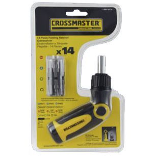 Destornillador a trinquete plegable con 14 puntas Crossmaster