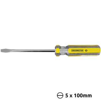 Destornillador mango acrílico plano 5x100mm Crossmaster