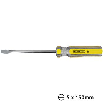 Destornillador mango acrílico plano 5x150mm Crossmaster
