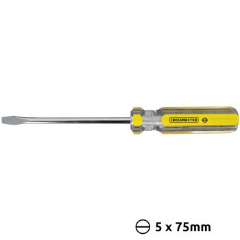 Destornillador mango acrílico plano 5x75mm Crossmaster