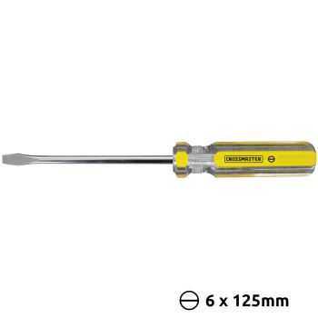 Destornillador mango acrílico plano 6x125mm Crossmaster