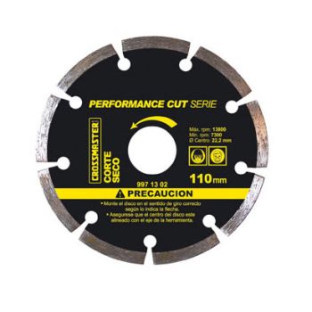 Disco Diamantado Profesional Segmentado PerformanceCut Corte Seco 115 mm Crossmaster