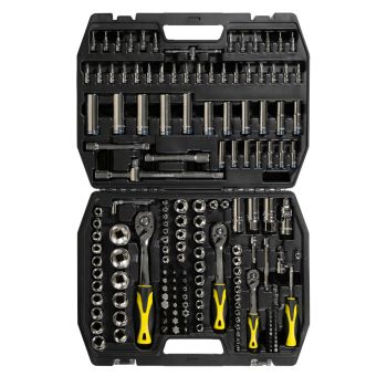 Juego de Bocallaves métricas 171 piezas encastre 1/4, 3/8 y 1/2 Crossmaster