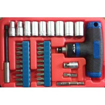 Puntas x 34 piezas 1/4 con Mango T con criquet Eurotech