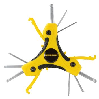 Juego T de 9 llaves hexagonales plegables pulgadas Crossmaster