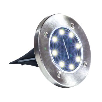 Kit 4 lámparas de tierra solar de 8 LED para jardín Etheos