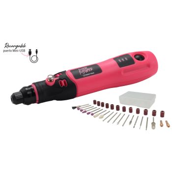 Minitorno manual a batería recargable boquilla 2.3mm Pink Power Dowen Pagio