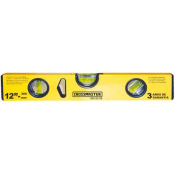 Nivel Aluminio de 3 Gotas con Base Fresada de 300mm - Crossmaster