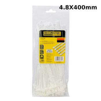Precintos Blancos 4.8 x 400mm 100 unidades Crossmaster