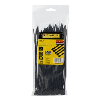 Precintos Negros 3.6 x 200mm 100 unidades Crossmaster