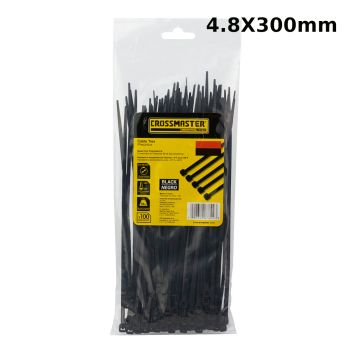 Precintos Negros 4.8 x 300mm 100 unidades Crossmaster