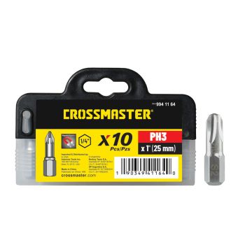 Puntas Phillips PH3 25mm 10 unidades Crossmaster
