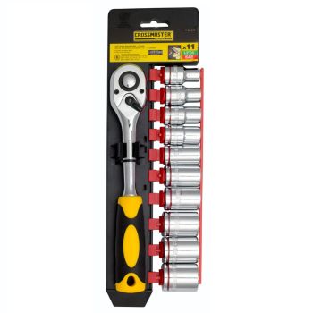 Set de bocallaves encastre 1/2 11 piezas SAE hexagonales Crossmaster