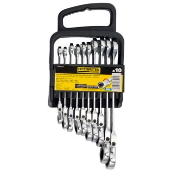 Set de Llaves Combinadas con Criquet Flexible - 10 Piezas - Crossmaster