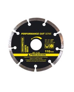 Disco Diamantado Profesional Segmentado PerformanceCut Corte Seco 115 mm Crossmaster