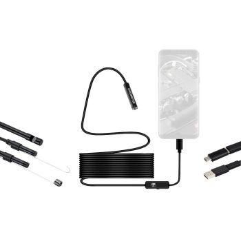 Cámara para inspección endoscópica de 8mm y 5 metros compatible con Windows y Android Crossmaster
