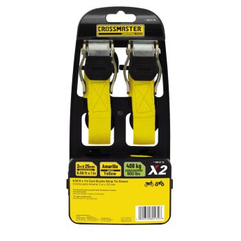 Cincha para Amarre 2m x 25mm con criquet 408kgs 2 piezas Crossmaster