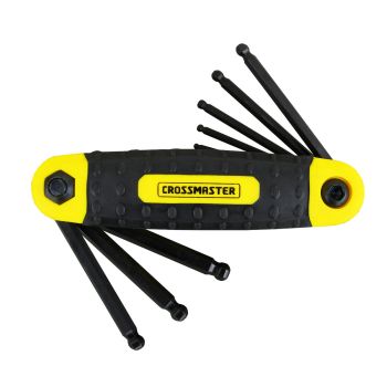 Juego de 9 llaves hexagonales plegables métricas Crossmaster