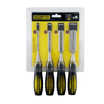 Set de Formones para Madera Vástago Pasante 4 unidades Crossmaster